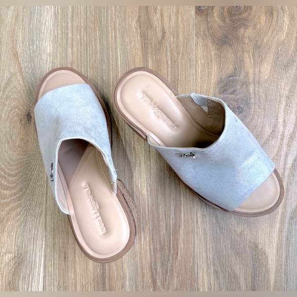 KARL LAGERFELD Women's Carita Iridescent Wedge Sandal Platform Size 7.5M - LNC - Picture 8 of 9